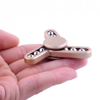 Diakakis imports Fidget Spinner Aluminium Three Leaves Small Steel Bead 3 Minutes 000658216 1897498410034