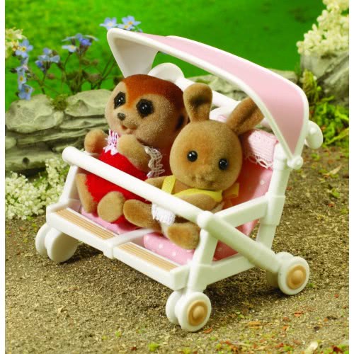 Epoch The Sylvanian Families - Καροτσάκι Διδύμων Ροζ 4533 5054131045336
