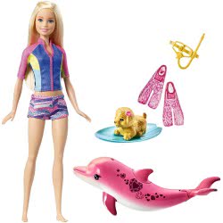Mattel Barbie Dolphin Magic Snorkel Fun Friends Doll FBD63 887961428650