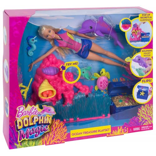 Mattel Barbie Dolphin Magic Ocean Treasure Playset FCJ29 887961451726