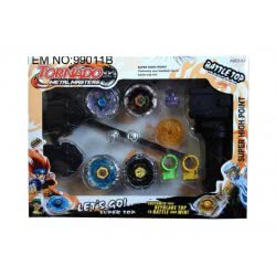 Toys-shop Choice Toys Tornado Metal Masters Σετ 4 Σβούρες Με Εκτοξευτή JK079858 5221275906766