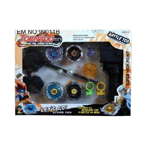 Toys-shop Choice Toys Tornado Metal Masters Σετ 4 Σβούρες Με Εκτοξευτή JK079858 5221275906766
