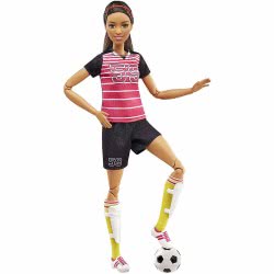 Mattel Barbie Νέες Αμέτρητες Κινήσεις - Ποδοσφαιρίστρια Με Μαύρα Μαλλιά DVF68 / FCX82 887961461862