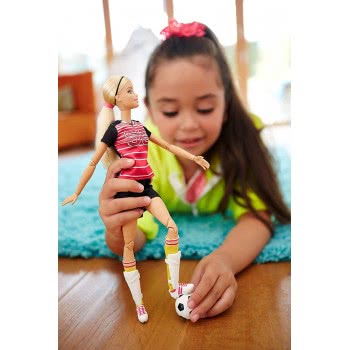 Mattel Barbie Made To Move Blonde Soccer Player DVF68 / DVF69 887961368161