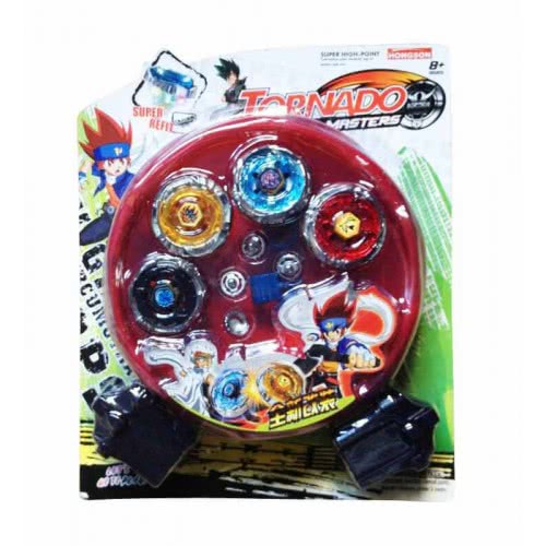 Toys-shop Choice Toys Tornado Metal Masters Σετ 4 Σβούρες Με Εκτοξευτή JK079851 6990317798513