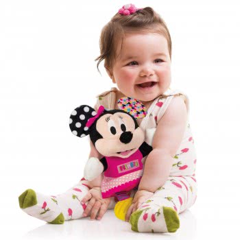 Clementoni Baby Baby Βρεφικό Παιχνίδι Minnie Χνουδωτό-Κουδουνίστρα Για 6+ Μηνών 1000-17164 8005125171644