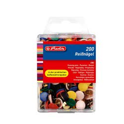 herlitz Drawing Pin Assorted Colours 200 Pieces 8770109 4008118770101