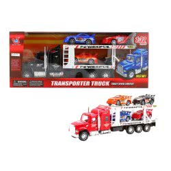 Toys-shop Choice Friction Truck - Όχημα Μεταφοράς Αγωνιστικών Οχημάτων Με 4 Αυτοκινητάκια - 2 Σχέδια JA062332 6990317623327