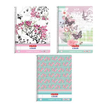 herlitz Spiral Pad A4 Ladylike 80 Sheet Ruled With Margin 3 Assorted Motifs 11232584 4008110444055