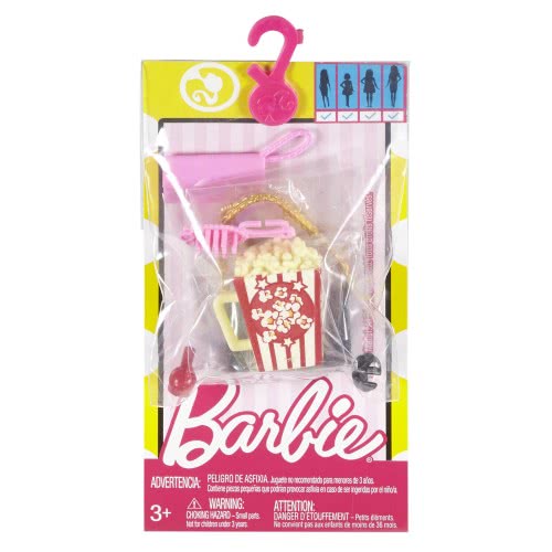 Mattel Barbie Μαύρη Τσάντα, Ποπκορν Και Αξεσουάρ FCP32 / DWD71 887961379884