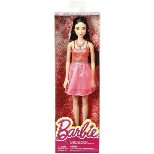 Mattel Barbie Μοντέρνα Φορέματα Με Αξεσουάρ, Κοραλί Φόρεμα, Μελαχρινή Κούκλα T7580 / DGX83 887961204896