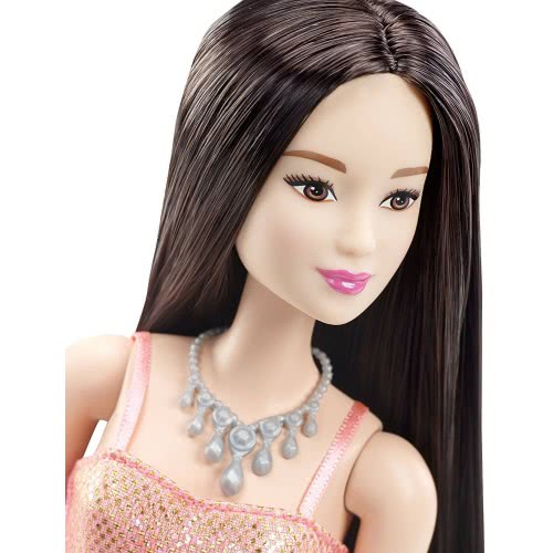 Mattel Barbie Μοντέρνα Φορέματα Με Αξεσουάρ, Κοραλί Φόρεμα, Μελαχρινή Κούκλα T7580 / DGX83 887961204896