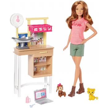 Mattel Barbie Κτηνίατρος Με 2 Ζωάκια Σετ Παιχνιδιού DHB63 / DVG11 887961368444