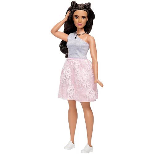 Mattel Barbie Fashionistas Powder Pink Lace Curvy Doll FBR37 / DYY95 887961426359