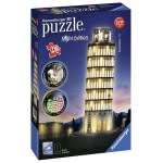 Ravensburger Παζλ 3D 216Τεμάχια Πύργος Της Πίζας Νυχτερινή Έκδοση 12515 4005556125159