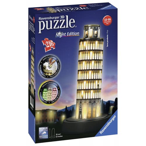 Ravensburger Leaning Tower Of Pisa - Night Edition, 216PC 3D Jigsaw Puzzle 12515 4005556125159