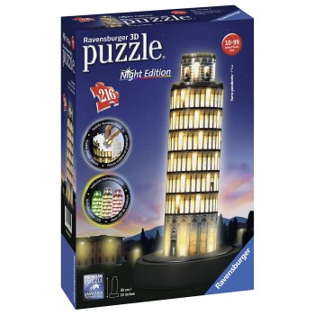 Ravensburger Leaning Tower Of Pisa - Night Edition, 216PC 3D Jigsaw Puzzle 12515 4005556125159
