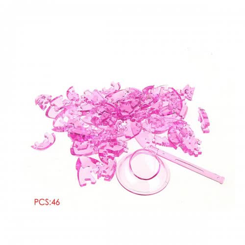 3D Crystal Puzzle: Heart Pink, 46Pcs 90002 4893718900023