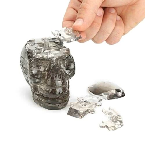 3D Crystal Puzzle: Black Skull, 48Pcs 90217 4893718902171