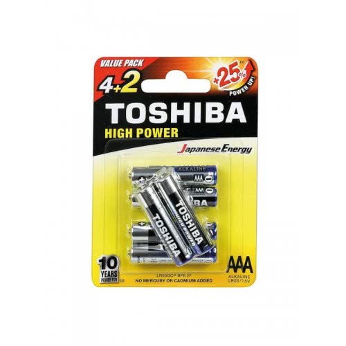 TOSHIBA Αλκαλικές Μπαταρίες AAA High Power Value Pack4+2 Δώρο 152654 4904530592614