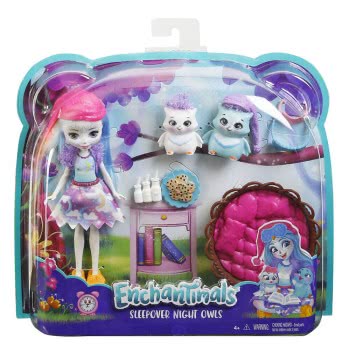 Mattel Enchantimals Doll And Animal With Accessories Sleepover Night Owls FCC62 / FCG78 887961450156