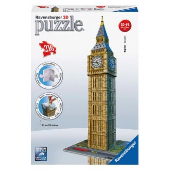 Ravensburger Παζλ 3D 216Τμχ Big Ben 12554 4005556125548