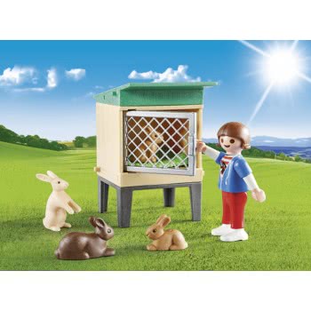 Playmobil Βαλιτσάκι Φροντίζοντας Τα Κουνελάκια 9104 4008789091048