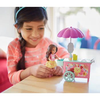 Mattel Barbie Club Chelsea Doll And Ice Cream Cart FDB32 / FDB33 887961463637