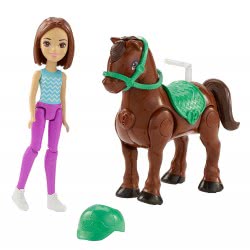 Mattel Barbie On The Go - Horse And Doll, Blue And Purple Outfit FHV60 / FHV62 887961529715