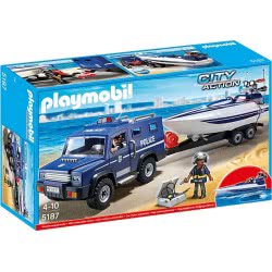 Playmobil Αστυνομικό Όχημα Με Ταχύπλοο 5187 4008789051875