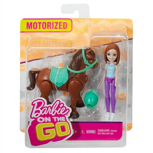 Mattel Barbie On The Go - Βολτίτσες Κουκλίτσα Και Πόνυ, Μπλε Και Μωβ Φόρεμα FHV60 / FHV62 887961529715