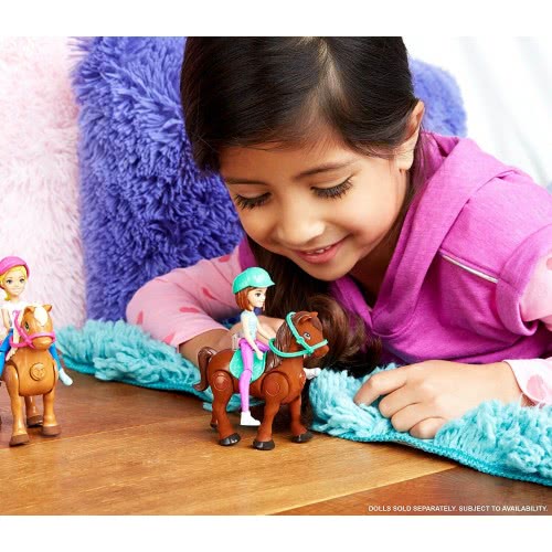Mattel Barbie On The Go - Βολτίτσες Κουκλίτσα Και Πόνυ, Μπλε Και Μωβ Φόρεμα FHV60 / FHV62 887961529715