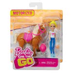 Mattel Barbie On The Go - Βολτίτσες Κουκλίτσα Και Πόνυ, Μπλε Και Άσπρο Φόρεμα FHV60 / FHV63 887961529685