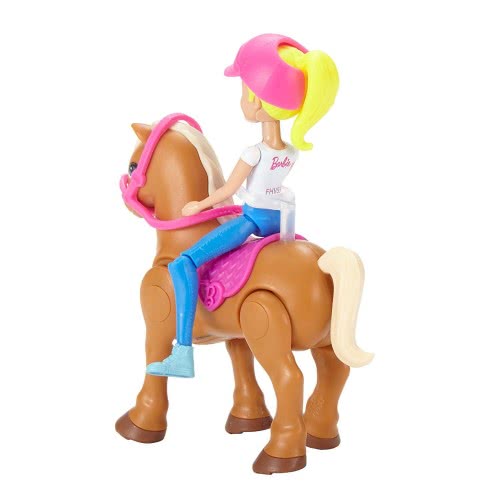 Mattel Barbie On The Go - Βολτίτσες Κουκλίτσα Και Πόνυ, Μπλε Και Άσπρο Φόρεμα FHV60 / FHV63 887961529685