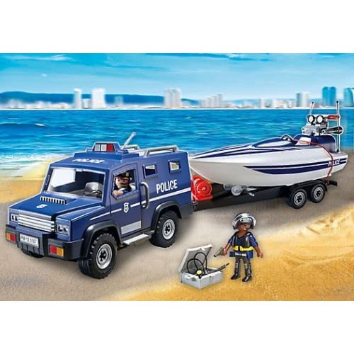 Playmobil Αστυνομικό Όχημα Με Ταχύπλοο 5187 4008789051875