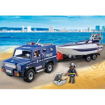 Playmobil Αστυνομικό Όχημα Με Ταχύπλοο 5187 4008789051875