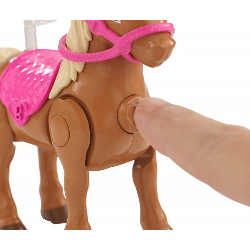 Mattel Barbie On The Go - Βολτίτσες Κουκλίτσα Και Πόνυ, Μπλε Και Άσπρο Φόρεμα FHV60 / FHV63 887961529685