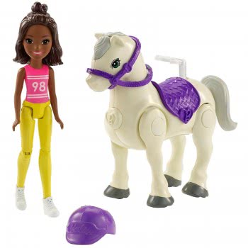 Mattel Barbie On The Go - Horse And Doll, Yellow And Pink Outfit FHV60 / FHV61 887961529708