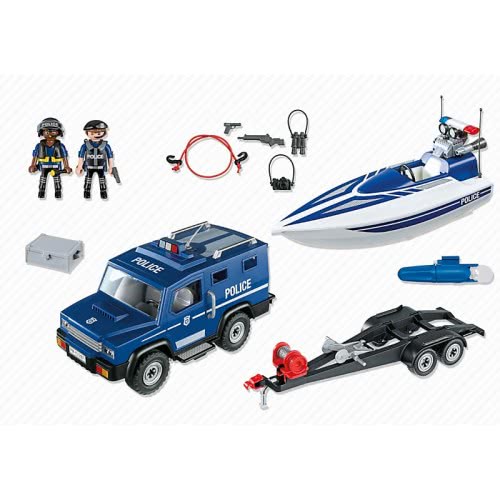 Playmobil Αστυνομικό Όχημα Με Ταχύπλοο 5187 4008789051875