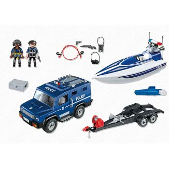 Playmobil Αστυνομικό Όχημα Με Ταχύπλοο 5187 4008789051875