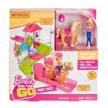 Mattel Barbie On The Go - Βολτίτσες Κουκλίτσες, Πόνυ Και Στάβλος FHV66 887961529739