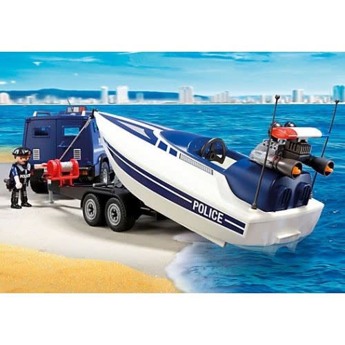 Playmobil Αστυνομικό Όχημα Με Ταχύπλοο 5187 4008789051875