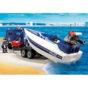 Playmobil Αστυνομικό Όχημα Με Ταχύπλοο 5187 4008789051875