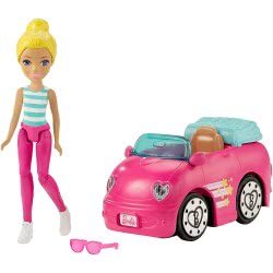 Mattel Barbie On The Go - Βολτίτσες Κουκλίτσες Και Ροζ Όχημα FHV76 / FHV77 887961529845