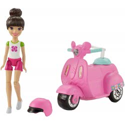 Mattel Barbie On The Go - Pink Scooter And Doll FHV76 / FHV80 887961529876