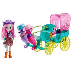 Mattel Enchantimals Seahorse Carriage Sandella Seahorse Doll And Playset FKV61 887961552478
