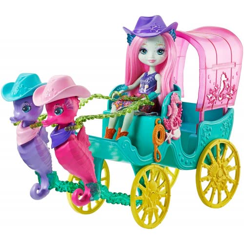 Mattel Enchantimals - Σαντέλα Ιππόκαμπος & Σεραφίνα Με Άμαξα FKV61 887961552478