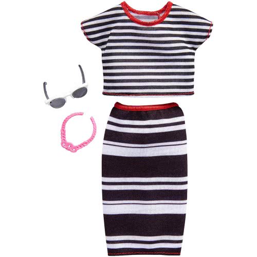 Mattel Barbie Fashion Βραδινά Σύνολα, Striped Top And Skirt FND47 / FKR97 887961551556
