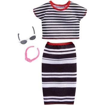 Mattel Barbie Fashion Βραδινά Σύνολα, Striped Top And Skirt FND47 / FKR97 887961551556
