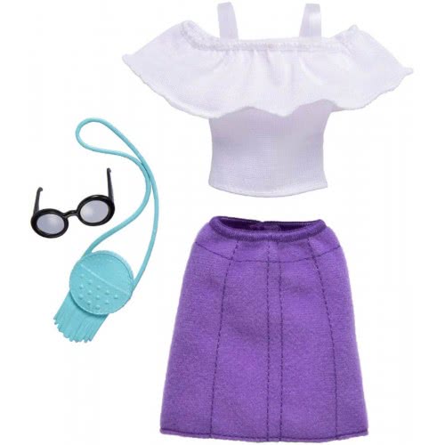 Mattel Barbie Fashion Βραδινά Σύνολα, Ruffle Top And Purple Skirt FND47 / FKT01 887961551204